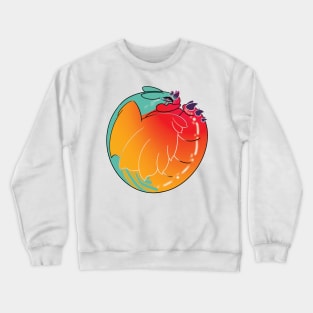 Curled Dragon Sunset over Water :: Dragons and Dinosaurs Crewneck Sweatshirt